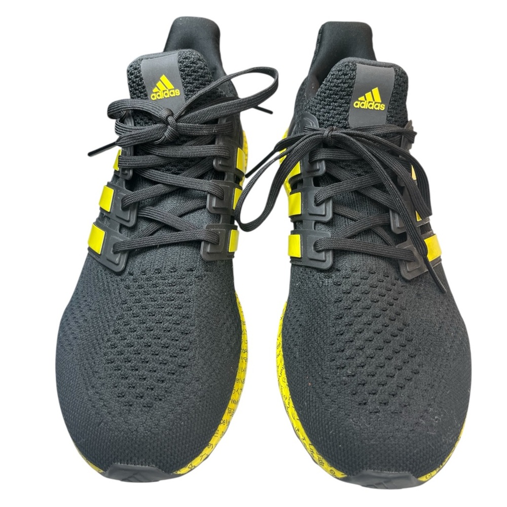 adidas Ultraboost Black Yellow Colorblock Knit Running Sneakers Men
